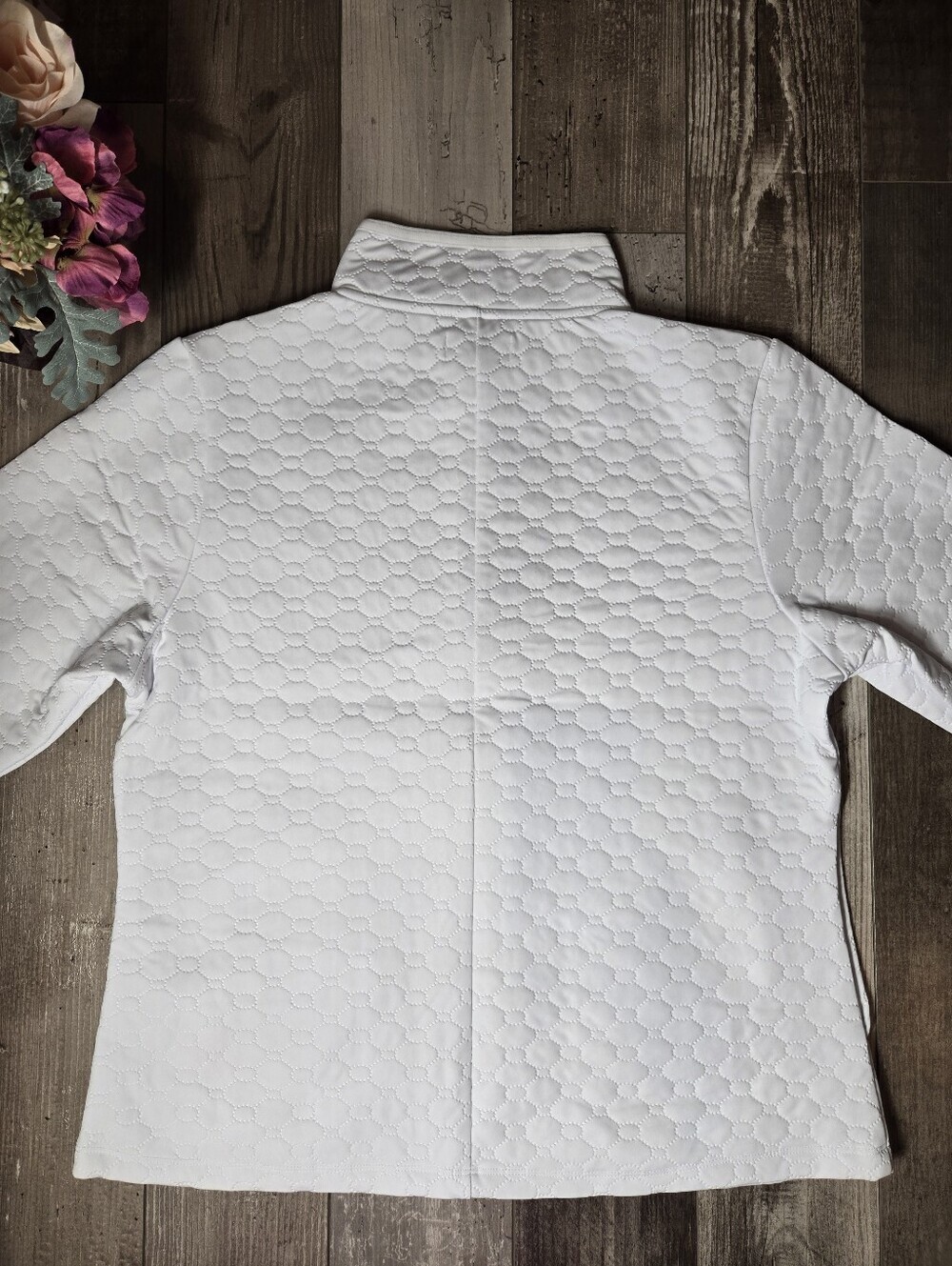 SDI Women’s White Textured Quilted Full-Zip Jacket Size Large NWOT - Picture 12 of 16